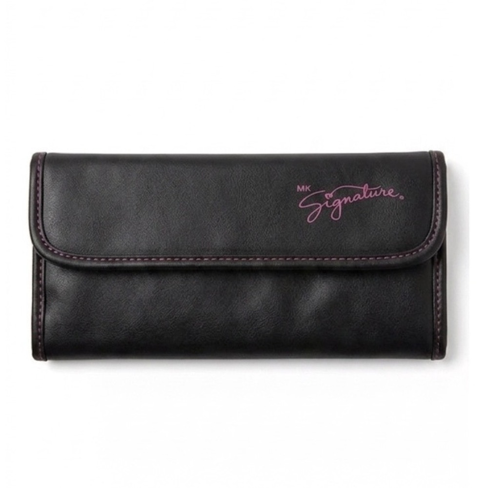 Mary Kay Signature Black Faux Leather Makeup Brush Case Travel‎ Tri-Fold Vacay